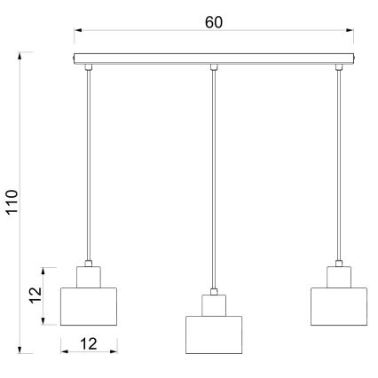 Κρεμαστό φωτιστικό με καλώδιο PARKLA 3xE27/15W/230V μπεζ