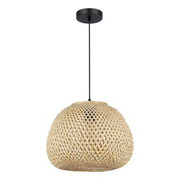Κρεμαστό φωτιστικό με καλώδιο PETRA 1xE27/15W/230V Ø 35 cm μπαμπού