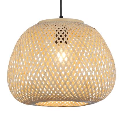 Κρεμαστό φωτιστικό με καλώδιο PETRA 1xE27/15W/230V Ø 35 cm μπαμπού