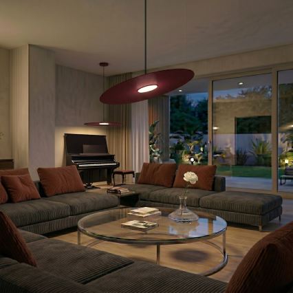 Κρεμαστό φωτιστικό με καλώδιο PIATTO 1xGX53/15W/230V Ø 55 cm βυσσινί