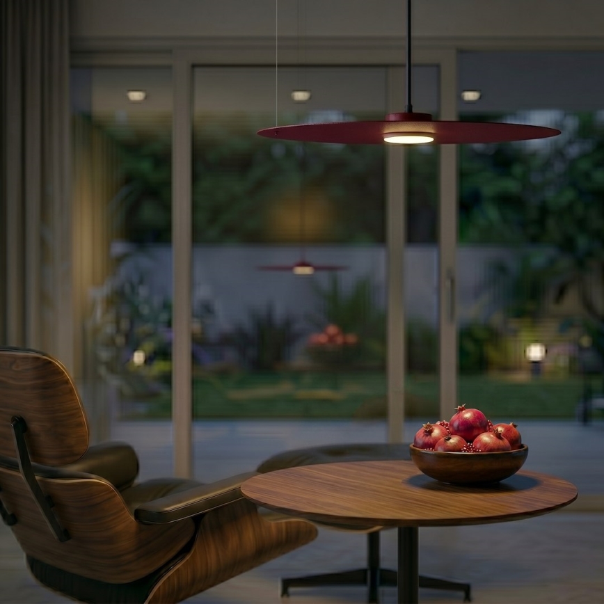 Κρεμαστό φωτιστικό με καλώδιο PIATTO 1xGX53/15W/230V Ø 55 cm βυσσινί
