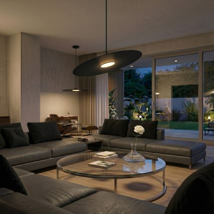 Κρεμαστό φωτιστικό με καλώδιο PIATTO 1xGX53/15W/230V Ø 55 cm μαύρο