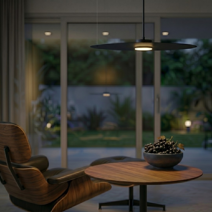Κρεμαστό φωτιστικό με καλώδιο PIATTO 1xGX53/15W/230V Ø 55 cm μαύρο