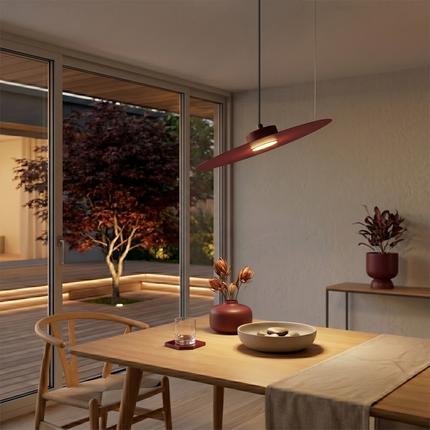 Κρεμαστό φωτιστικό με καλώδιο PIATTO 1xGX53/15W/230V διάμ. 45 cm βυσσινί