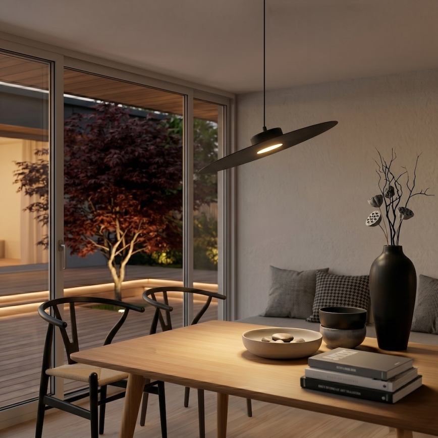 Κρεμαστό φωτιστικό με καλώδιο PIATTO, 1xGX53/15W/230V, διάμετρος 45 cm, μαύρο