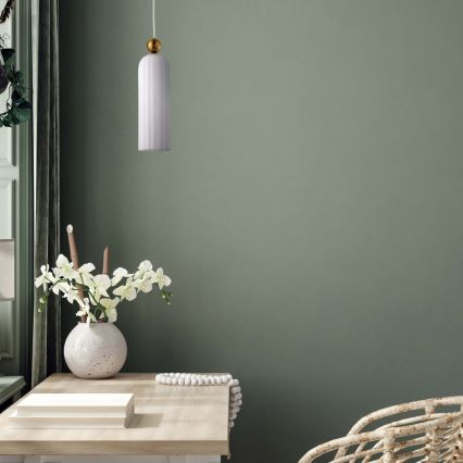 Κρεμαστό φωτιστικό με καλώδιο PIEGA 1xE14/40W/230V ορείχαλκος/λευκό