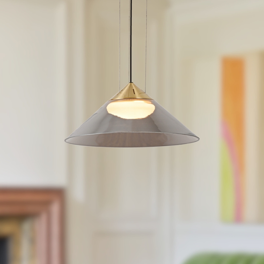 Κρεμαστό φωτιστικό με καλώδιο PRESTO 1xGX53/10W/230V Ø 34 cm χρυσό/καπνιστό γκρι