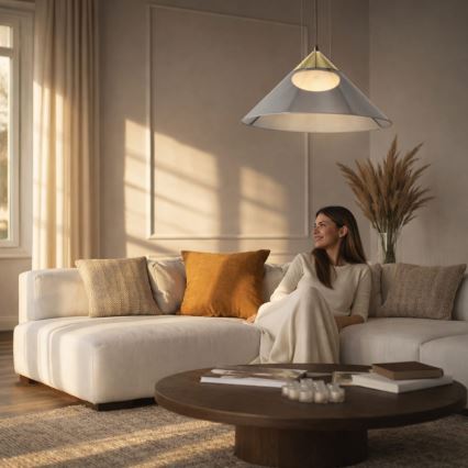 Κρεμαστό φωτιστικό με καλώδιο PRESTO 1xGX53/10W/230V Ø 50 cm χρυσό/καπνιστό γκρι
