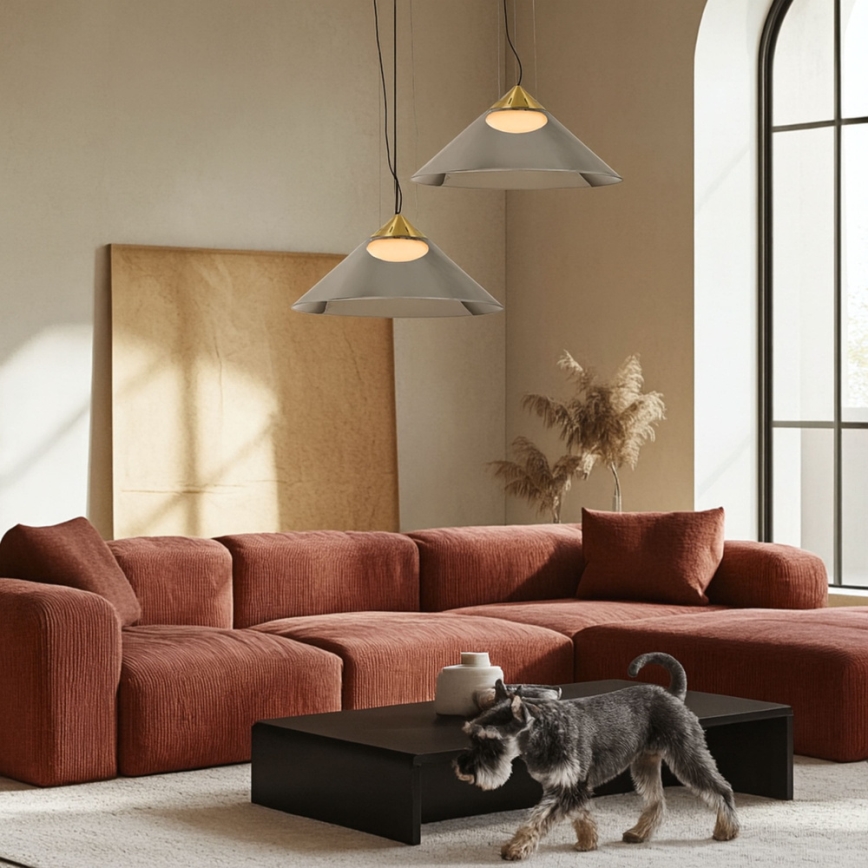 Κρεμαστό φωτιστικό με καλώδιο PRESTO 1xGX53/10W/230V, διάμετρος 42 cm, χρυσό/καπνιστό γκρι