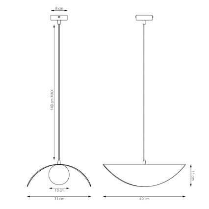 Κρεμαστό φωτιστικό με καλώδιο RITUAL 1xG9/8W/230V μπεζ