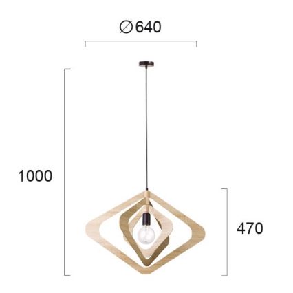 Κρεμαστό φωτιστικό με καλώδιο ROXIE 1xE27/15W/230V καφέ