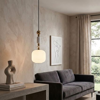 Κρεμαστό φωτιστικό με καλώδιο ROYAL 1xE27/15W/230V χρυσό/λευκό