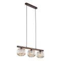 Κρεμαστό φωτιστικό με καλώδιο SALVIA 3xE14/10W/230V καφέ/καπνιστό καφέ
