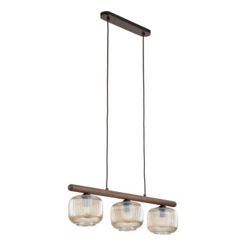 Κρεμαστό φωτιστικό με καλώδιο SALVIA 3xE14/10W/230V καφέ/καπνιστό καφέ