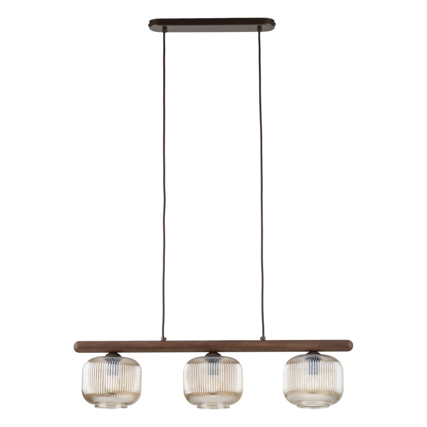 Κρεμαστό φωτιστικό με καλώδιο SALVIA 3xE14/10W/230V καφέ/καπνιστό καφέ