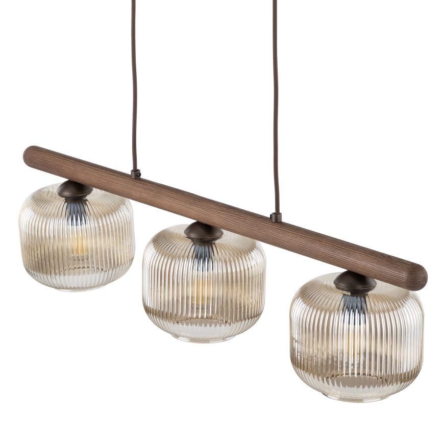 Κρεμαστό φωτιστικό με καλώδιο SALVIA 3xE14/10W/230V καφέ/καπνιστό καφέ