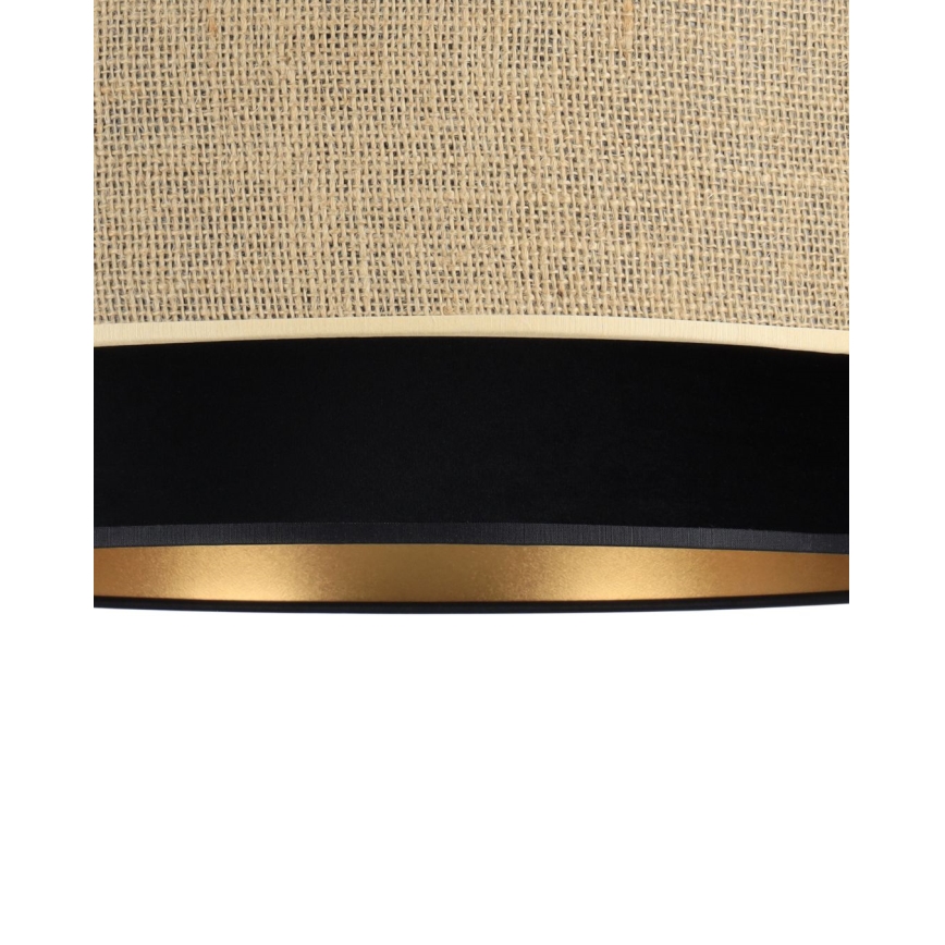 Κρεμαστό φωτιστικό με καλώδιο SARTA 1xE27/60W/230V, διάμ. 45 cm, μαύρο/γιούτα