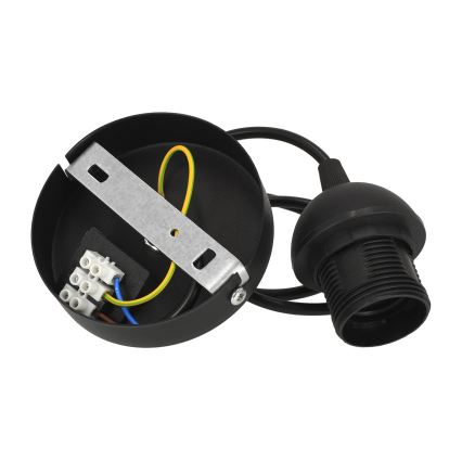 Κρεμαστό φωτιστικό με καλώδιο SARTA 1xE27/60W/230V, διάμ. 45 cm, μαύρο/γιούτα