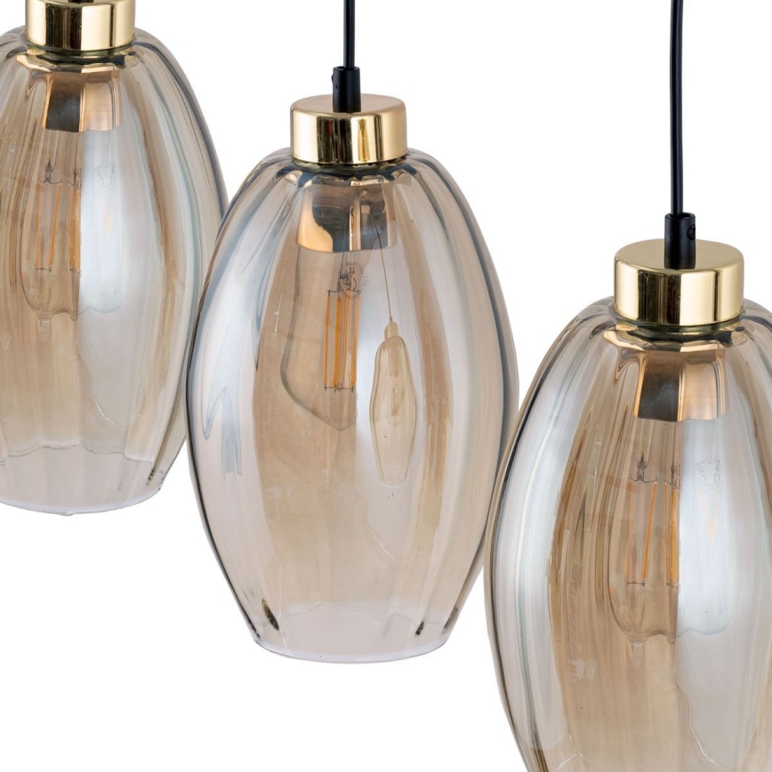 Κρεμαστό φωτιστικό με καλώδιο SEBO 1xE27/15W/230V μαύρο/καπνιστό μπεζ