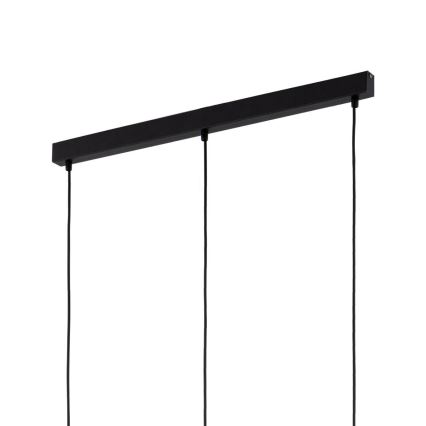 Κρεμαστό φωτιστικό με καλώδιο SEBO 3xE27/15W/230V μαύρο/καπνιστό μπεζ