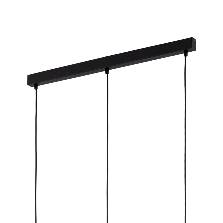 Κρεμαστό φωτιστικό με καλώδιο SEBO 3xE27/15W/230V μαύρο/καπνιστό μπεζ