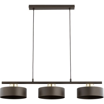 Κρεμαστό φωτιστικό με καλώδιο SELIA, 3xE27/15W/230V, καφέ