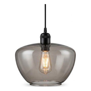 Κρεμαστό φωτιστικό με καλώδιο SEVENTIES E27/40W/230V καπνιστό/γκρι