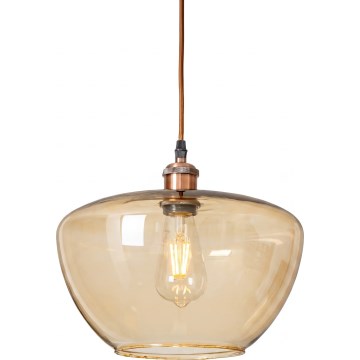 Κρεμαστό φωτιστικό με καλώδιο SEVENTIES E27/60W/230V καπνιστό/καφέ