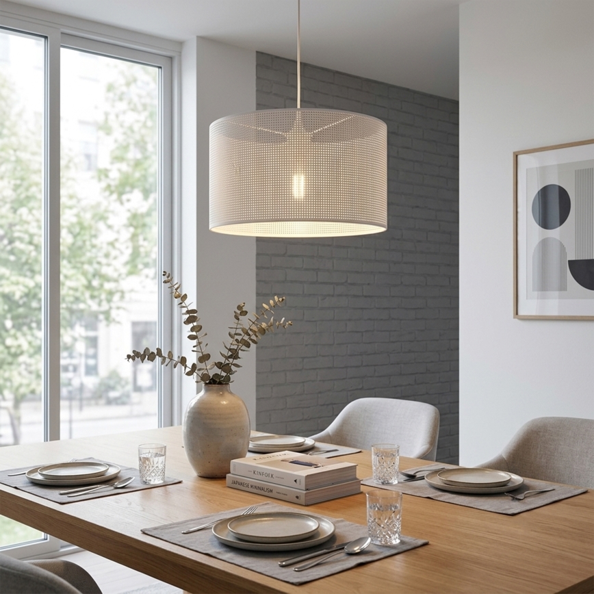 Κρεμαστό φωτιστικό με καλώδιο SIRJA PLISADO 1xE27/15W/230V Ø 35 εκ. λευκό
