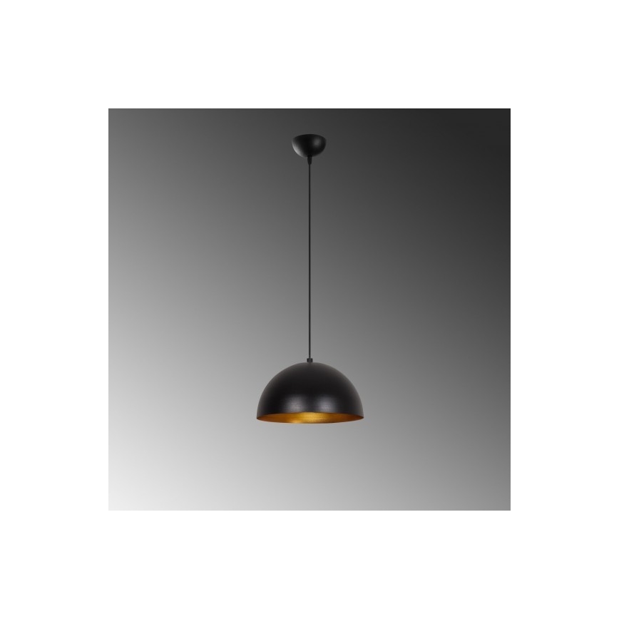 Κρεμαστό φωτιστικό με καλώδιο SIVANI 1xE27/40W/230V, Ø 30 εκ., μαύρο/χάλκινο