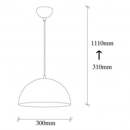 Κρεμαστό φωτιστικό με καλώδιο SIVANI 1xE27/40W/230V, Ø 30 εκ., μαύρο/χάλκινο