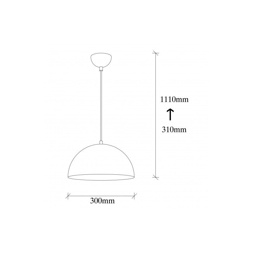 Κρεμαστό φωτιστικό με καλώδιο SIVANI 1xE27/40W/230V, Ø 30 εκ., μαύρο/χάλκινο