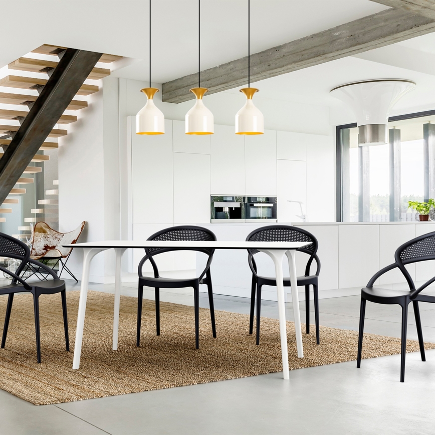 Κρεμαστό φωτιστικό με καλώδιο SIVANI 3xE27/40W/230V λευκό/χάλκινο