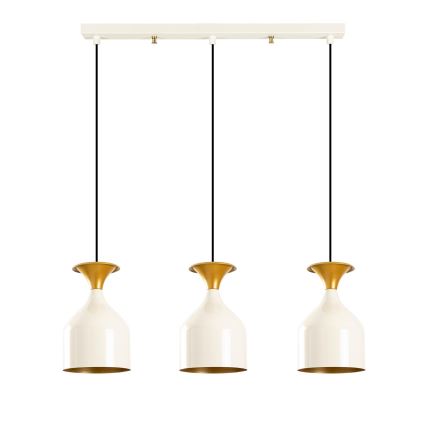 Κρεμαστό φωτιστικό με καλώδιο SIVANI 3xE27/40W/230V λευκό/χάλκινο