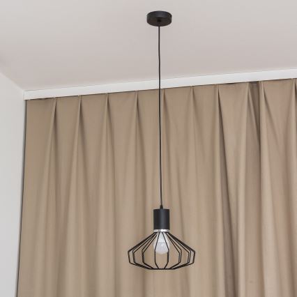 Κρεμαστό φωτιστικό με καλώδιο SOLANO 1xE27/15W/230V μαύρο/γυαλιστερό χρώμιο