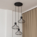 Κρεμαστό φωτιστικό με καλώδιο SOLANO 3xE27/15W/230V μαύρο/γυαλιστερό χρώμιο