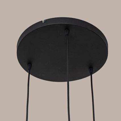 Κρεμαστό φωτιστικό με καλώδιο SOLANO 3xE27/15W/230V μαύρο/γυαλιστερό χρώμιο