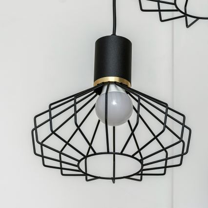 Κρεμαστό φωτιστικό με καλώδιο SOLANO 3xE27/15W/230V μαύρο/χρυσό