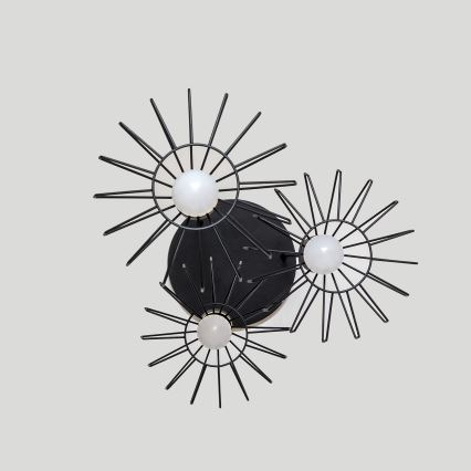 Κρεμαστό φωτιστικό με καλώδιο SOLANO 3xE27/15W/230V μαύρο/χρυσό