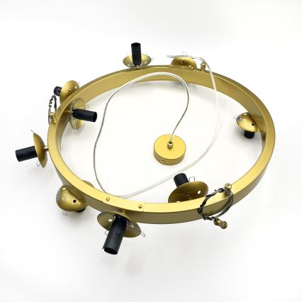 Κρεμαστό φωτιστικό με καλώδιο SOLARI 9xE14/15W/230V χρυσό/καπνιστό μαύρο