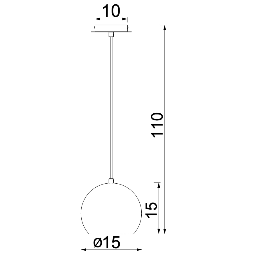 Κρεμαστό φωτιστικό με καλώδιο SOOL 1xE27/15W/230V Ø 15 cm λευκό