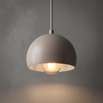 Κρεμαστό φωτιστικό με καλώδιο SOOL 1xE27/15W/230V, Ø 15 cm, σε κρεμ απόχρωση