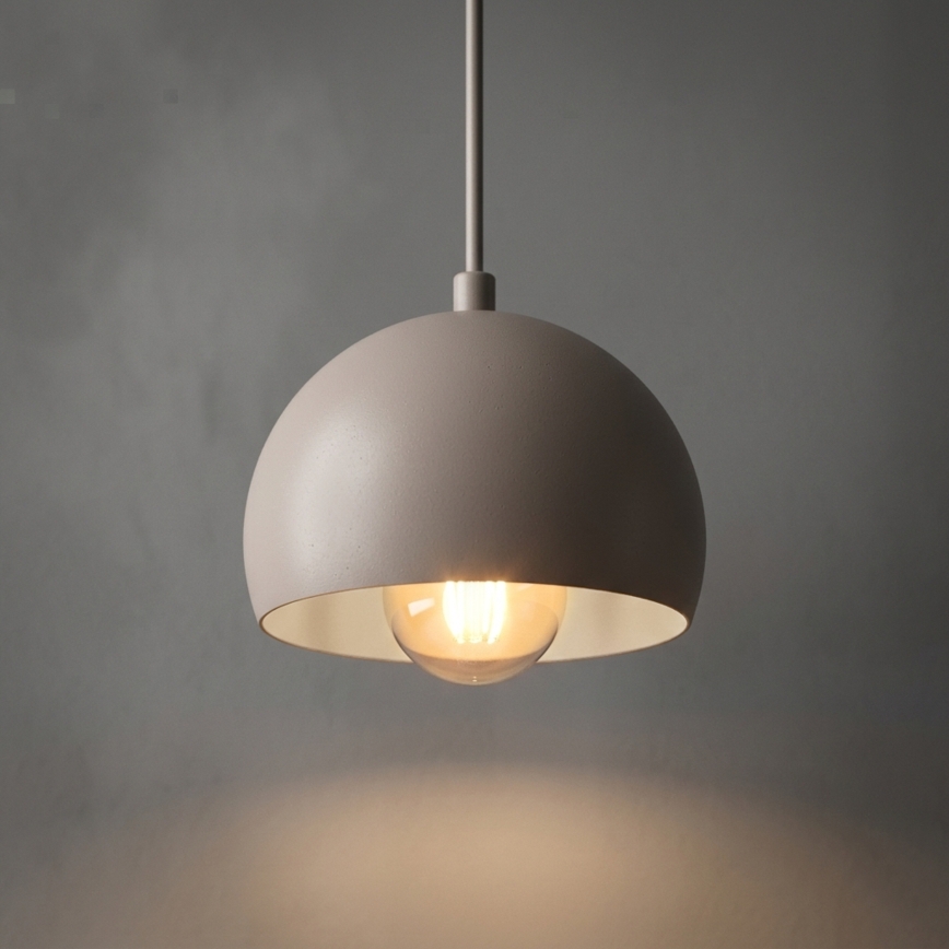 Κρεμαστό φωτιστικό με καλώδιο SOOL 1xE27/15W/230V, Ø 15 cm, σε κρεμ απόχρωση