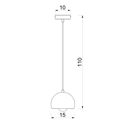 Κρεμαστό φωτιστικό με καλώδιο SOOL 1xE27/15W/230V, Ø 15 cm, σε κρεμ απόχρωση