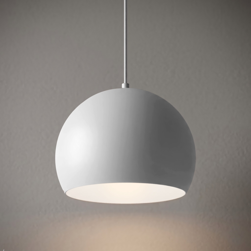 Κρεμαστό φωτιστικό με καλώδιο SOOL 1xE27/15W/230V Ø 27 cm λευκό