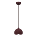 Κρεμαστό φωτιστικό με καλώδιο SOOL 1xE27/15W/230V διάμ. 15 cm μπορντό