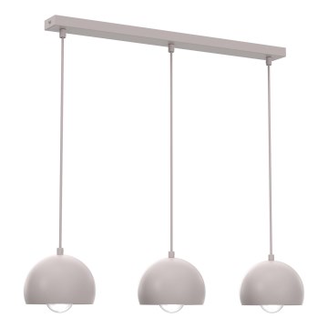 Κρεμαστό φωτιστικό με καλώδιο SOOL 3xE27/15W/230V σε κρεμ απόχρωση
