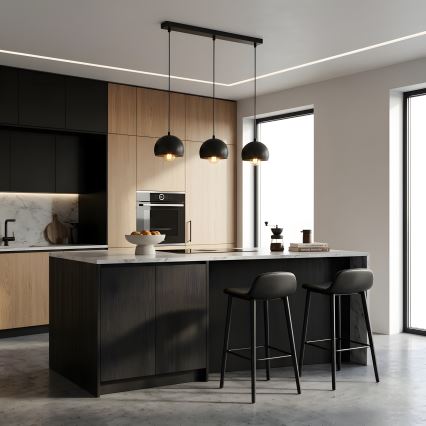 Κρεμαστό φωτιστικό με καλώδιο SOOL 3xE27/15W/230V μαύρο