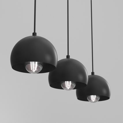 Κρεμαστό φωτιστικό με καλώδιο SOOL 3xE27/15W/230V μαύρο