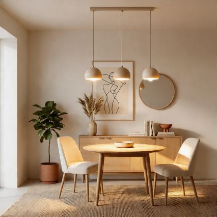 Κρεμαστό φωτιστικό με καλώδιο SOOL 3xE27/15W/230V μπεζ